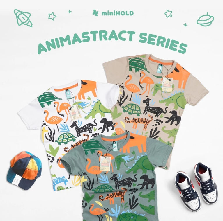 Kaos Anak Abstract Pattern Cotton Combed 30s