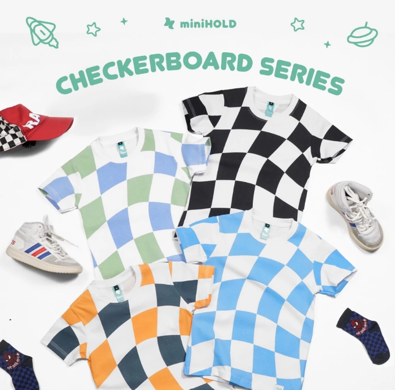 Kaos Anak Checkerboard Full Print