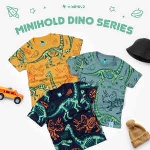 Kaos Anak Dinosaurus Glow Cotton Combed 30s