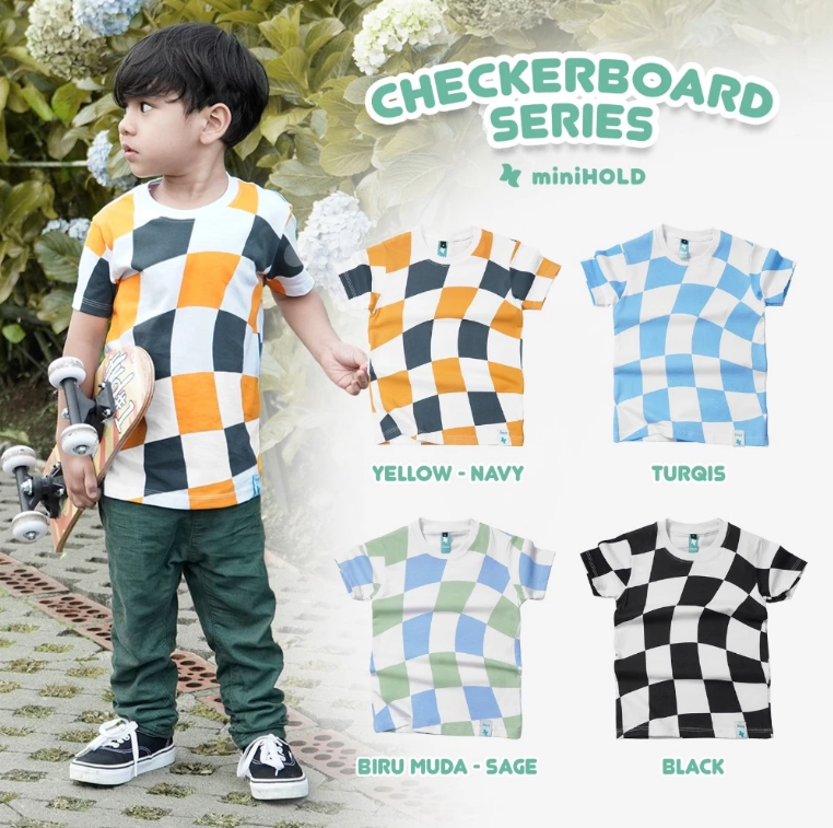 Kaos Anak Checkerboard Full Print - Gambar 5